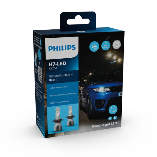 H7 12V 20W Ultinon Pro6000 Boost LED 5800K +300% Straßenzulassung 2St. Philips - Samsuns Group