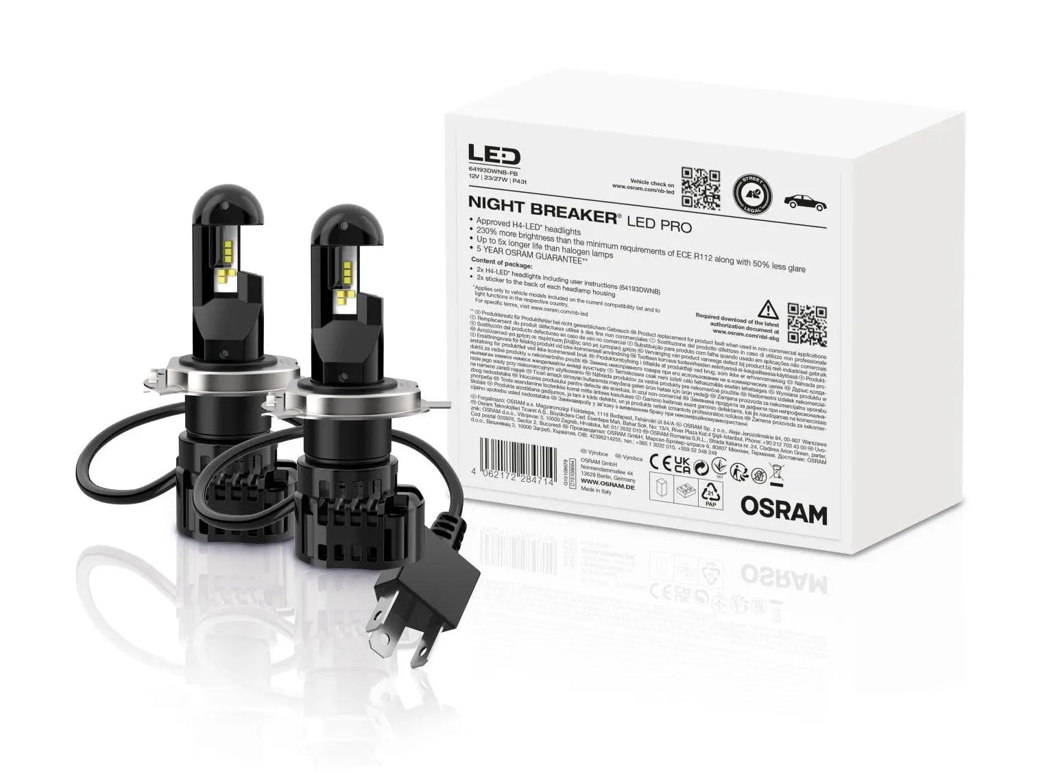 OSRAM H7 NIGHT BREAKER LED StVZO-Konform + LEDriving ADAPTER für +