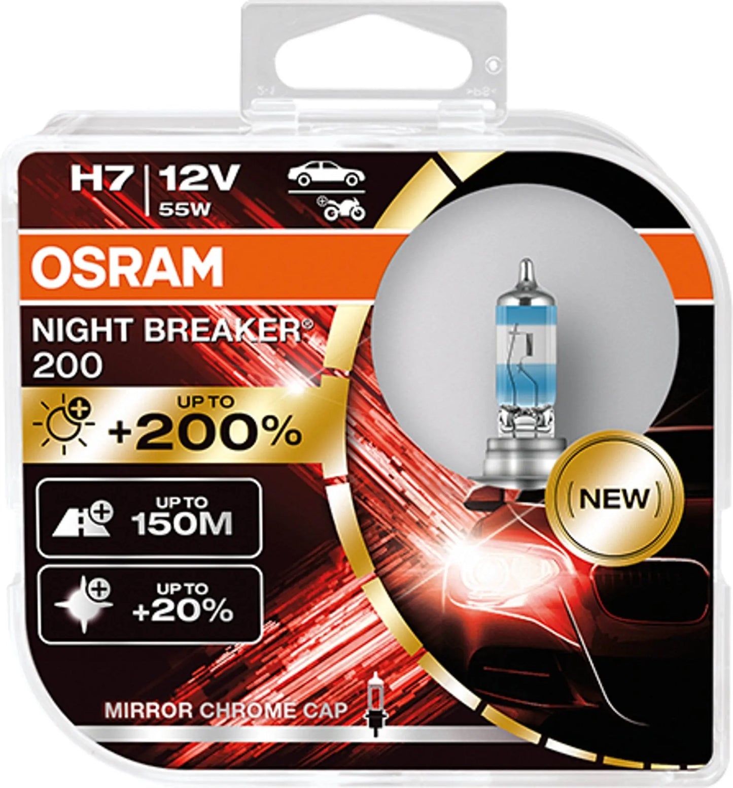 H7 12V NIGHT BREAKER 200 bis zu 200% mehr Licht 2St OSRAM - Samsuns Group