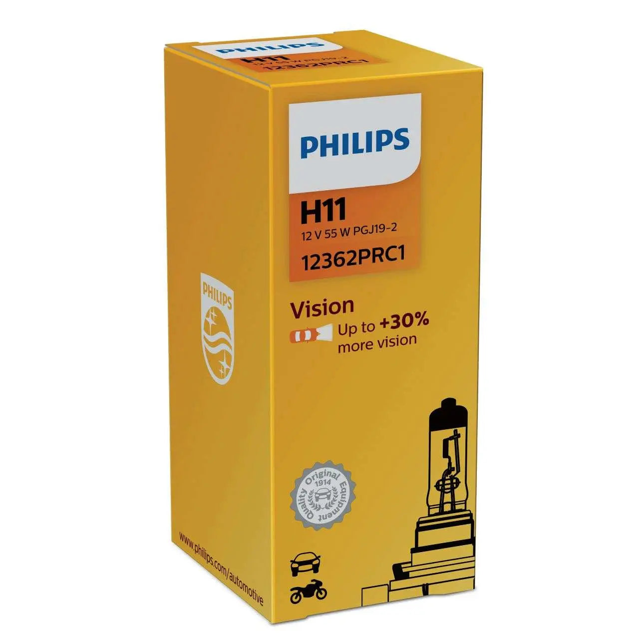 H11 12V 55W PGj19-2 Vision + 30% 1St. Philips - Samsuns Group