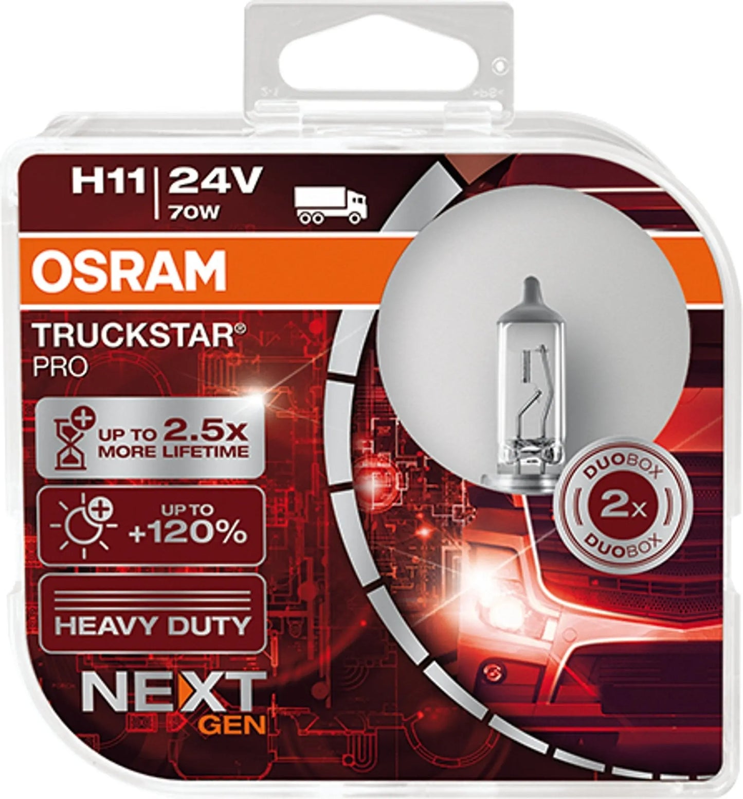 H11 24V 70W PGJ19-2 TRUCKSTAR® PRO NEXT GEN bis +120% mehr Licht 2St OSRAM - Samsuns Group