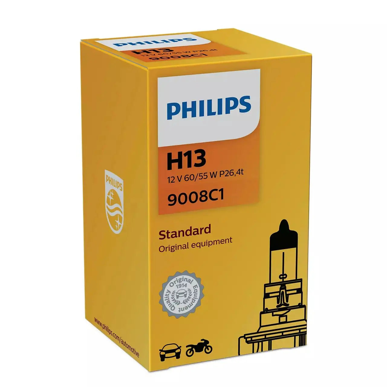 H13 12V 60/55W P26.4t Standard 1 St. Philips - Samsuns Group