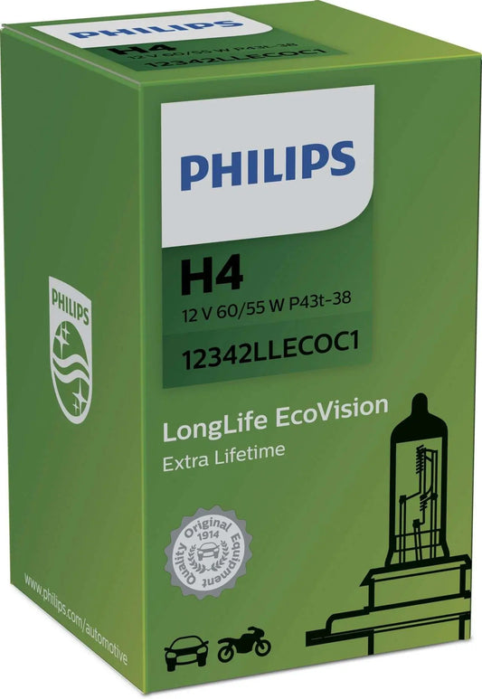 H4 12V 60/55W P43t LongLife EcoVision 1 St. Philips - Samsuns Group