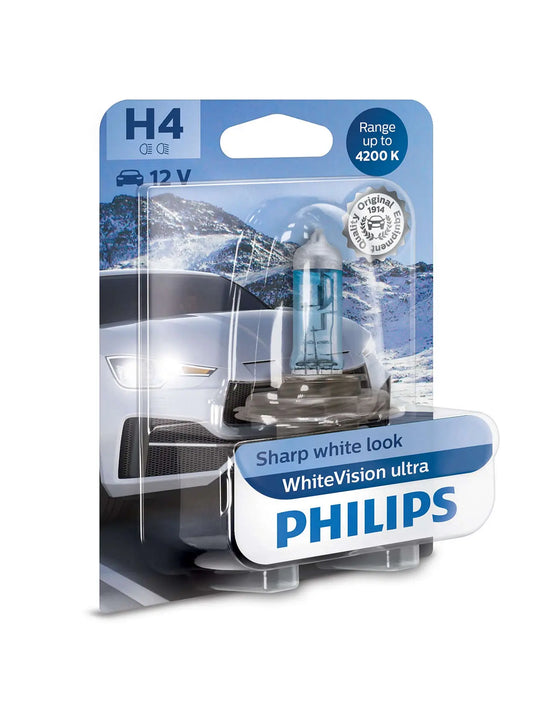 H4 12V 60/55W P43t WhiteVision Ultra 4200K 1 St. Blister Philips - Samsuns Group