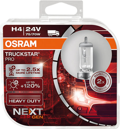 H4 24V 75W P43t TRUCKSTAR® PRO NEXT GEN bis +120% mehr Licht 2St OSRAM - Samsuns Group