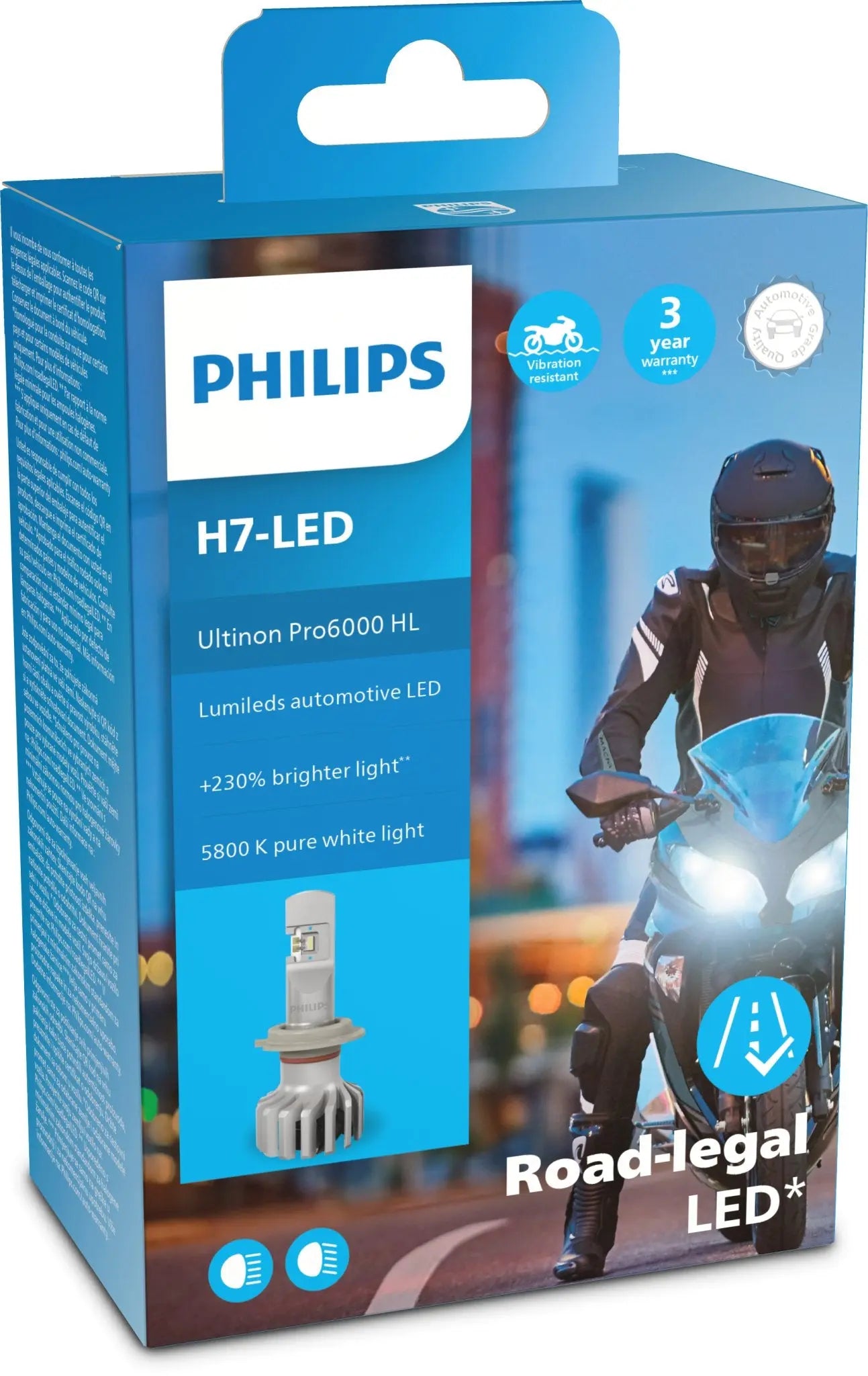 H7 12V 20W PX26d Ultinon Pro6000 LED 5800K Moto mit Straßenzulassung 1St. Philips - Samsuns Group