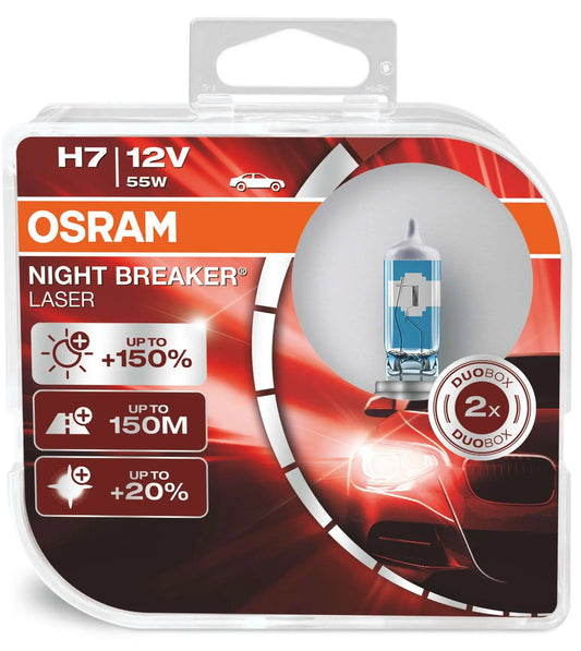 H7 12V 55W PX26d NIGHT BREAKER® LASER +150% mehr Helligkeit 2 St. OSRAM - Samsuns Group