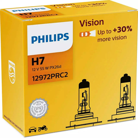 H7 12V 55W PX26d Vision +30% 2 St. Philips - Samsuns Group