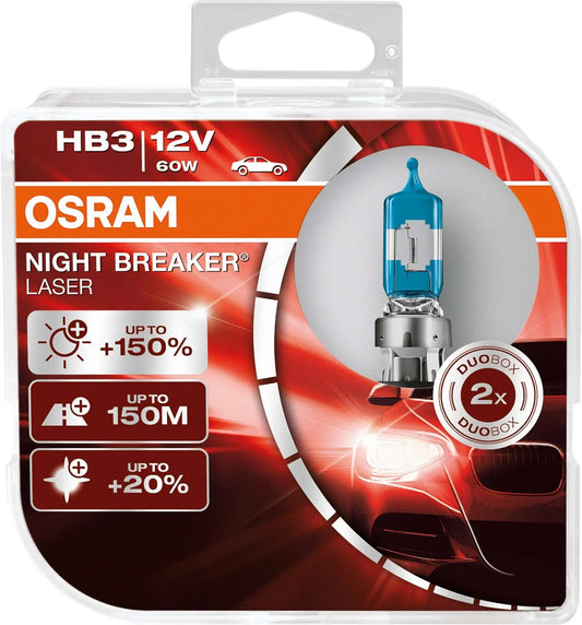 HB3 12V 60W P20d NIGHT BREAKER® LASER +150% mehr Helligkeit 2 St. OSRAM - Samsuns Group