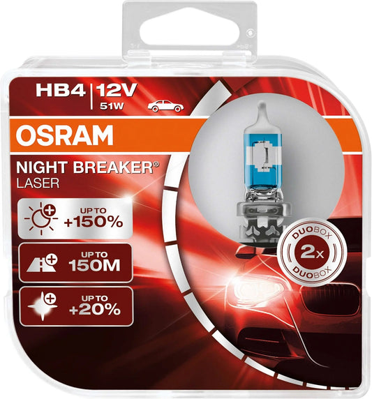 HB4 12V 51W P22d NIGHT BREAKER® LASER +150% mehr Helligkeit 2 St. OSRAM - Samsuns Group