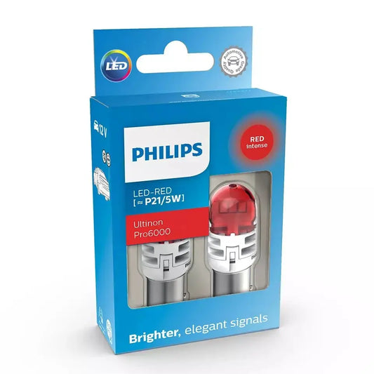 LED P21/5W 12V 2.5/0.5W Ultinon Pro6000 SI Red Intense NOECE 2 St. Philips - Samsuns Group