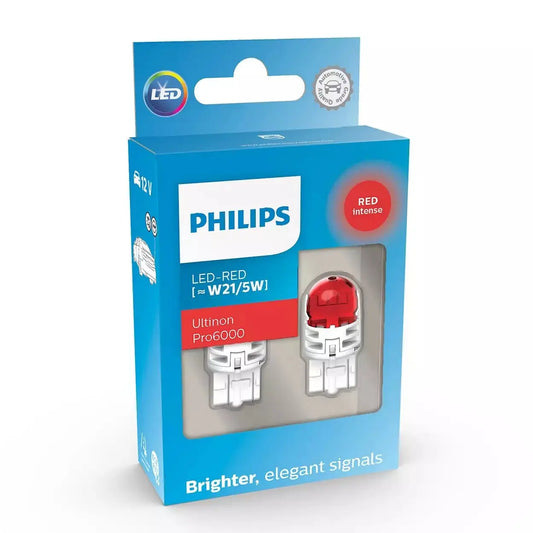 LED W21/5W 12V 2.5/0.5W Ultinon Pro6000 Red Intense SI NOECE 2 St. Philips - Samsuns Group